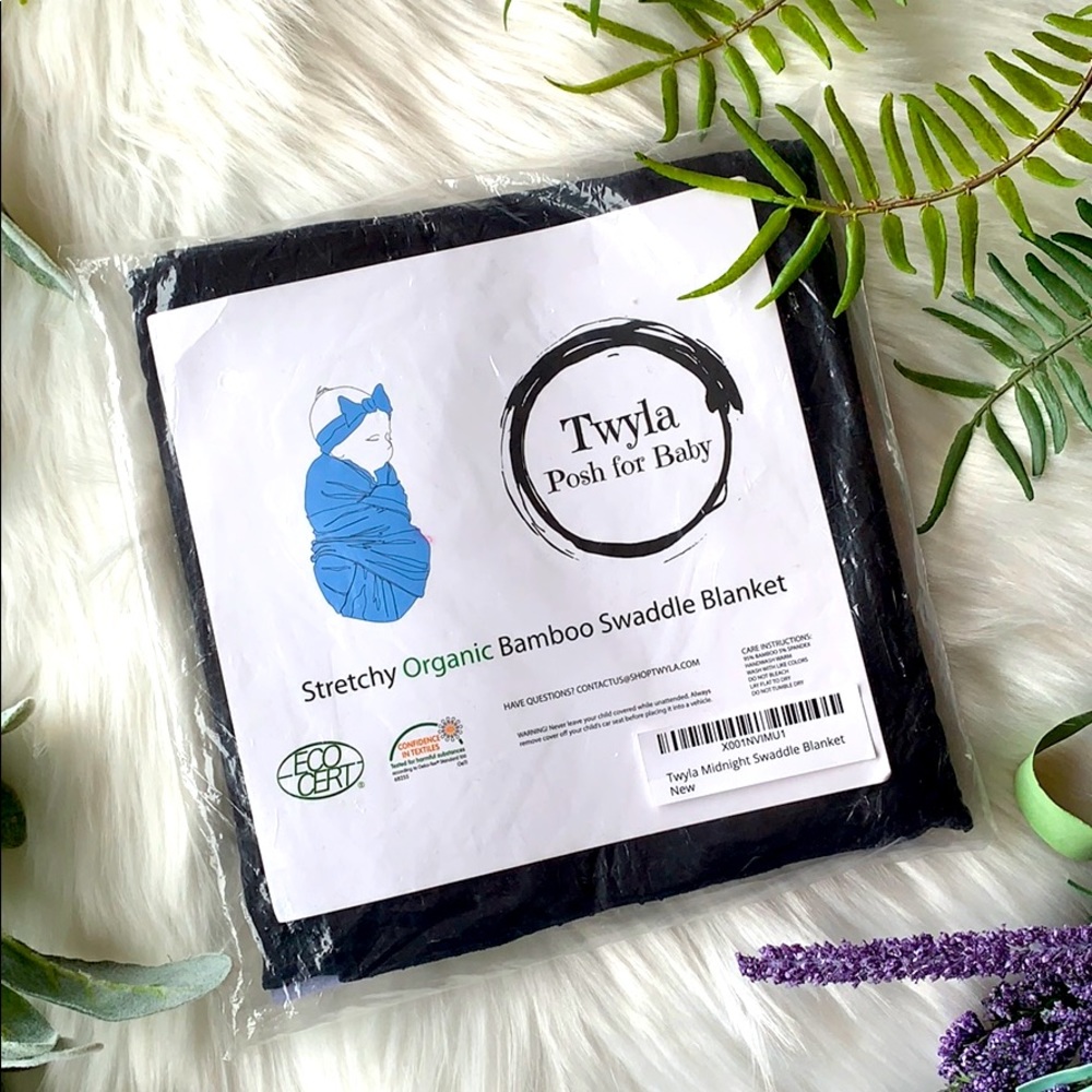 Baby All Black Organic Bamboo Swaddle and Blanket